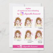 Invitation Microblading Eyebrow Instruction de post-soins ros (Devant)