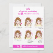 Invitation Microblading Eyebrow Instruction de suivi Pinky (Devant)