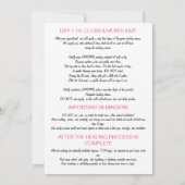 Invitation Microblading Eyebrow Instruction de suivi Pinky (Dos)