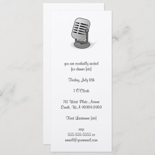 Invitation Microphone (Devant / Derrière)