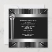 Invitation Microphone Black Metal pour la fête du 21e anniver (Dos)