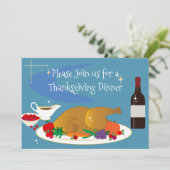 Invitation Mid Century Donner Merci Retro Bon thanksgiving H (Debout devant)