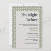 Invitation Mid Century Mod Retro Mariage Olive Green (Devant)
