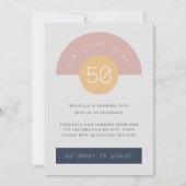 Invitation Mid Century Modern 50 et Fabulous Pink Geo 50e (Devant)