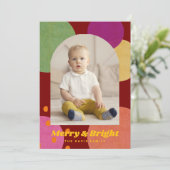 Invitation Mid Century Modern Fun Photo Holidays (Debout devant)