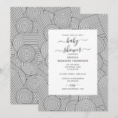 Invitation Mid Century Modern Geometric Arch Baby Shower (Devant / Derrière)