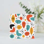 Invitation Mid Century Modern Starburst Pattern (Debout devant)