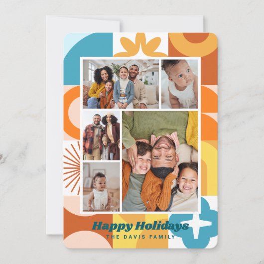 Invitation Mid Century Moderne Fun Multi Photo Vacances (Devant)