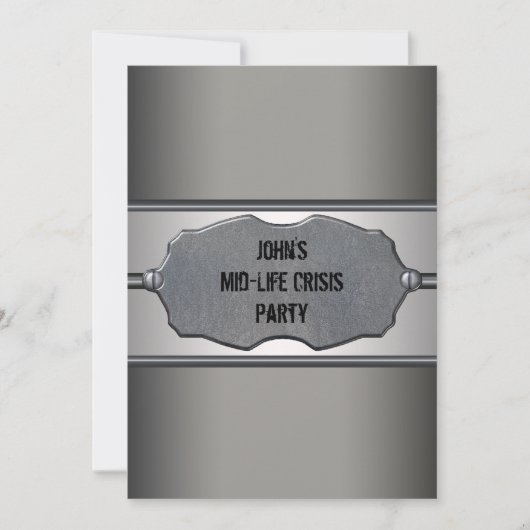 Invitation Mid Life Crisis Mans 40th Birthday Party (Devant)