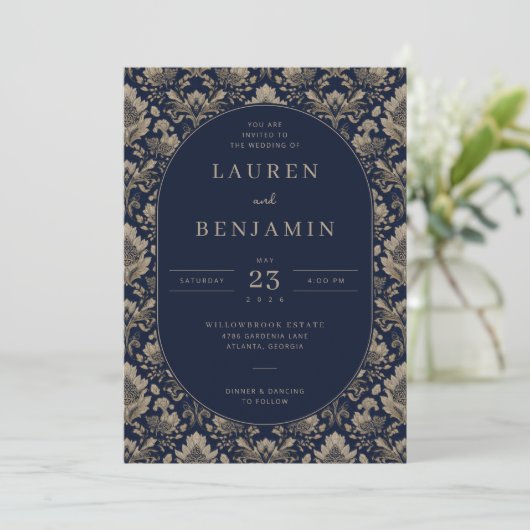 Invitation Midnight Baroque Wedding (Debout devant)