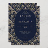 Invitation Midnight Baroque Wedding (Devant / Derrière)