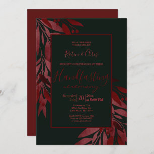 Invitation Midnight Berry Rouge Floral Frappe à la main