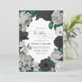 Invitation Midnight Black, Oyster Gray & Soft Linen Wedding (Debout devant)