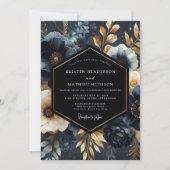 Invitation Midnight Bloom Opulent Wedding (Devant)