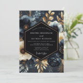 Invitation Midnight Bloom Opulent Wedding (Debout devant)