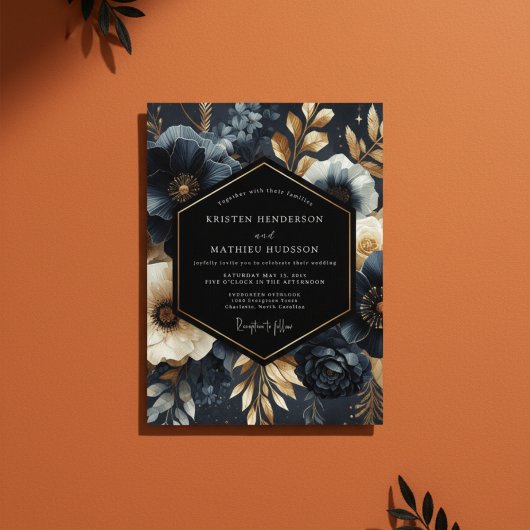 Invitation Midnight Bloom Opulent Wedding