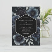Invitation Midnight Blue Enchanting Winter Wedding (Debout devant)