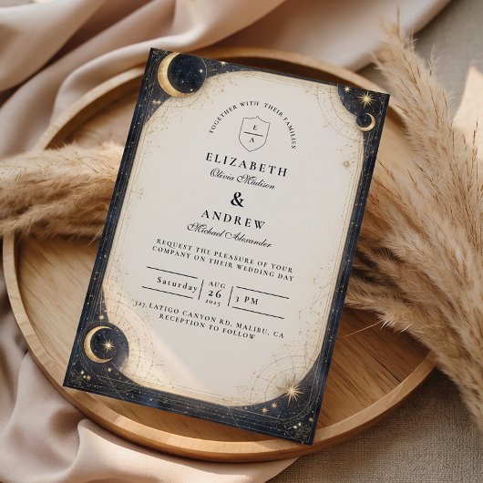 Invitation Midnight Celestial Garden Wedding