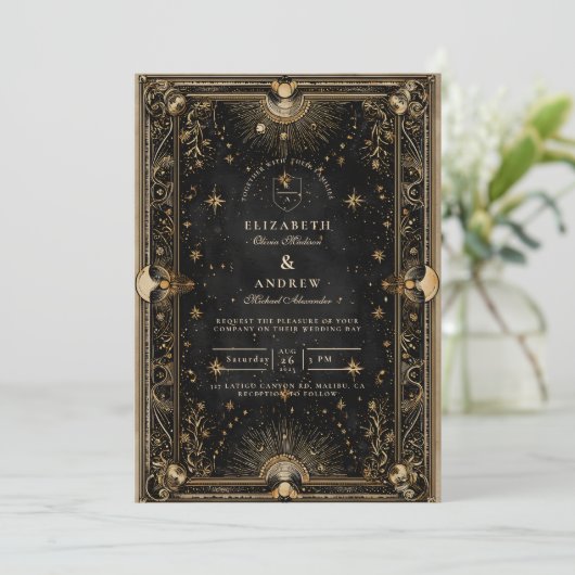 Invitation Midnight Celestial Luxe Wedding (Debout devant)