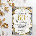 Invitation Midnight Floral bleu et ivoire 60e anniversaire<br><div class="desc">Elegant Might Blue et Ivory Floral 60e anniversaire Invitations. Il Est Facile De Changer L'Exemple De Texte En Vous Propre En Cliquant Sur Personnaliser. Cliquez Sur Personnaliser Pour Modifier Le Type De Police, La Couleur De Police, La Taille De Police Ou Pour Ajouter/Supprimer/Modifier Le Texte Ou Les Éléments De Création....</div>