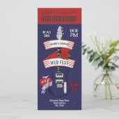 Invitation Midnight Riot Rock ’n’ Roll Wedding Ticket (Debout devant)