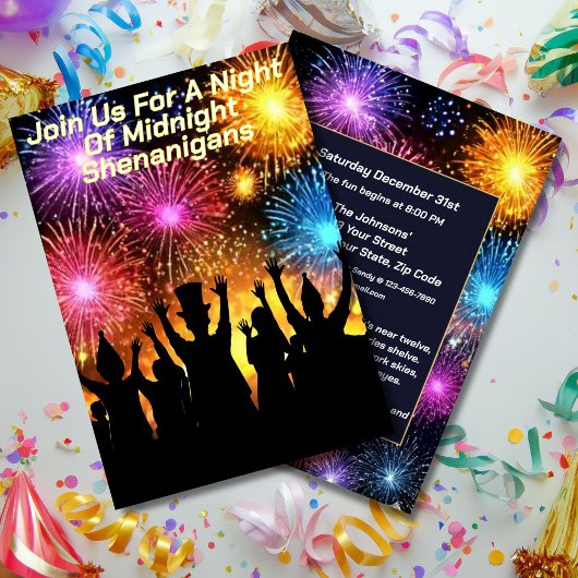 Invitation Midnight Shenanigans New Year’s Eve Party
