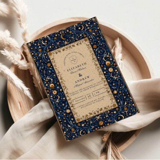 Invitation Midnight Stars Celestial Wedding