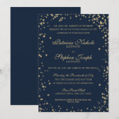 Invitation Midnight Stars Twinkle Sky Mariage (Devant / Derrière)