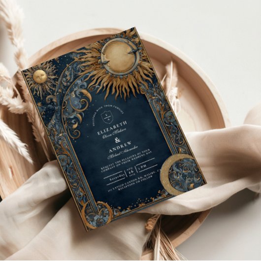 Invitation Midnight Sun Celestial Wedding