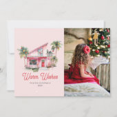 Invitation Midsiècle Maison moderne Pink Noël (Devant)