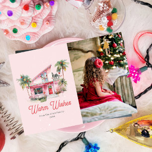 Invitation Midsiècle Maison moderne Pink Noël