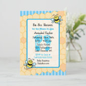 Invitation Miel abeille et Honeycomb Baby shower garçon (Debout devant)