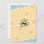 Invitation Miel abeille et Honeycomb Baby shower garçon (Dos)