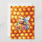 Invitation Miel abeille thème Baby shower de fille (Dos)