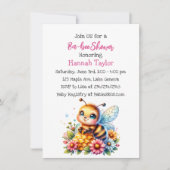 Invitation Miel abeille thème Baby shower de fille (Devant)