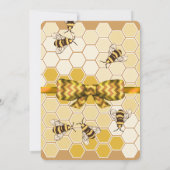 Invitation Miel abeilles et peigne de miel Baby shower neutre (Dos)