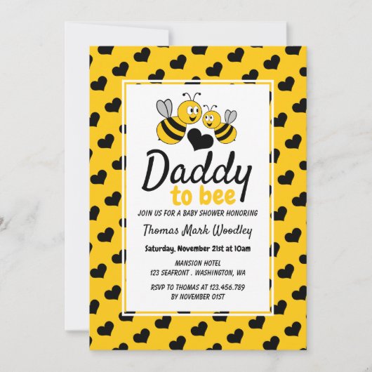 Invitation Miel Bee, Baby shower (Devant)