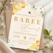 Invitation Miel Bee Baby shower Floral Babee