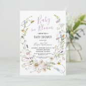 Invitation Miel Bee Fleur sauvage Baby in Bloom (Debout devant)