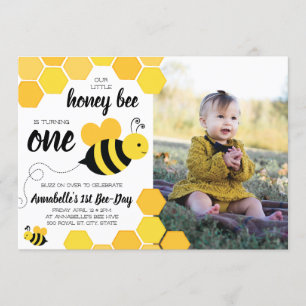Invitation Miel Bee Girls First Birthday Photo
