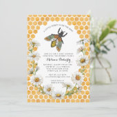 Invitation Miel Bee Sweet Little Baby shower miel (Debout devant)
