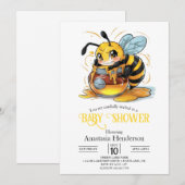 Invitation Miel Bumble Bee Baby shower (Devant / Derrière)