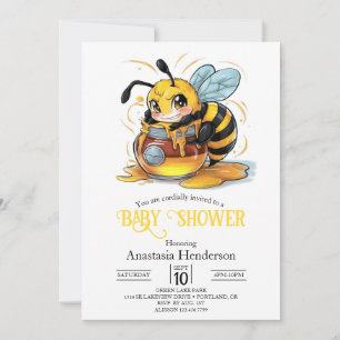 Invitation Miel Bumble Bee Baby shower