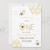 Invitation Miel d'abeille jaune mignon Première abeille (Devant)