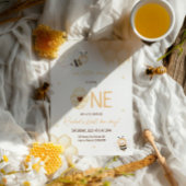 Invitation Miel d'abeille jaune mignon Première abeille