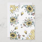 Invitation Miel de ruche florale Abeille si douce 10e anniver (Dos)