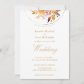 Invitation Miel d'or Aquarelle jaune Mariage floral (Devant)