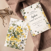 Invitation Miel floral abeille 1er anniversaire