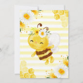 Invitation Miel floral jaune mignon Abeille 1er anniversaire (Dos)