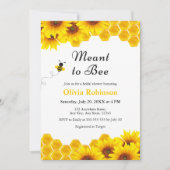 Invitation Miel floral jaune signifiant Fête des mariées d'ab (Devant)